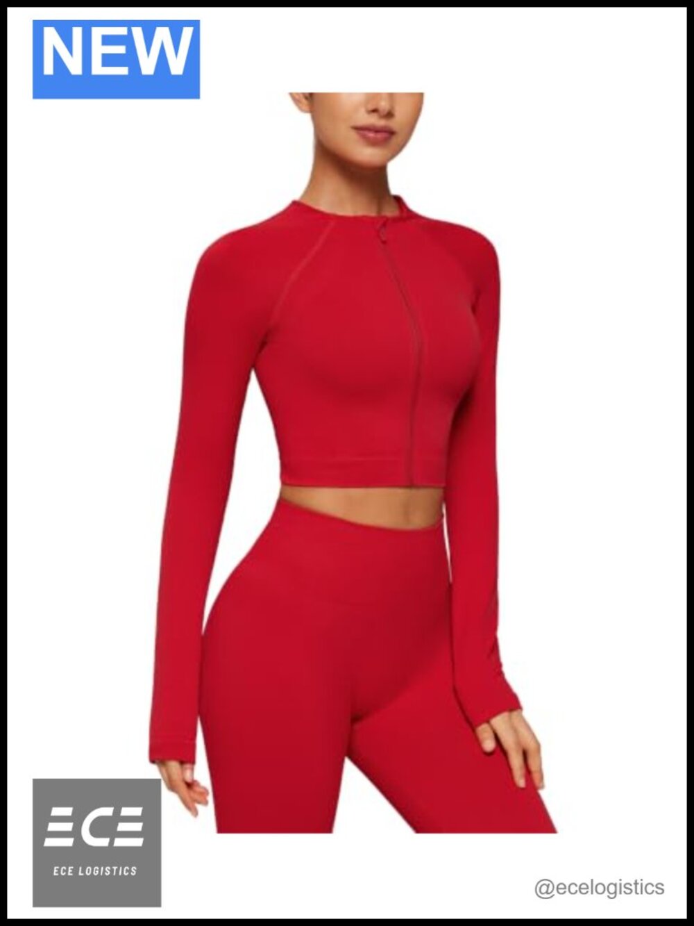 2 Piece Workout Set Zip Up Jacket & Leggings Nylon Blend Activewear